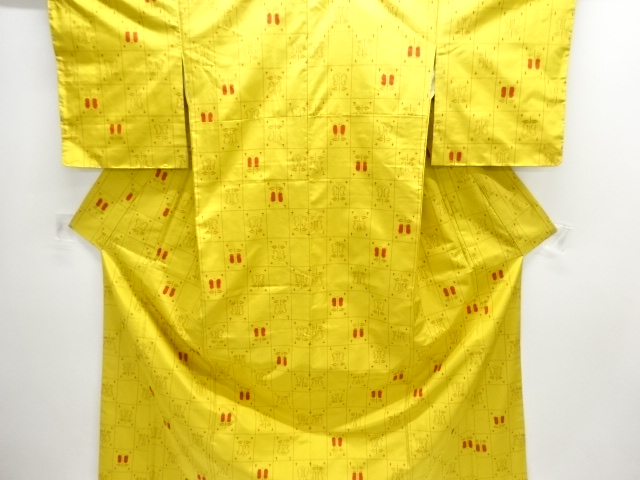 JAPANESE KIMONO / YONEZAWA TSUMUGI / UNUSED / ENSEMBLE / WOVEN CAMELLIA